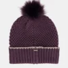 Gorro de punto morado con pompón Anekke