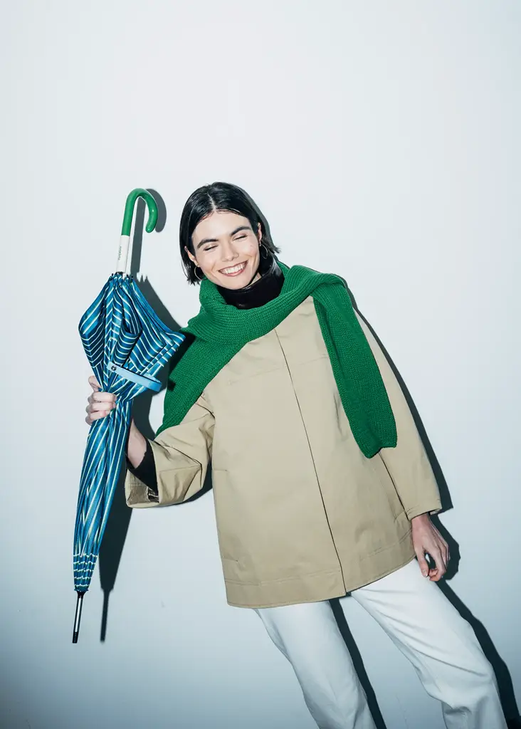 Paraguas largo automático rayas