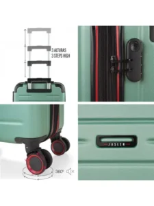 Maleta de Cabina Rígida Expandible Turin 38L+ 9L menta