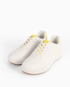 Zapatilla de mujer blanca y amarilla Pepe Moll SUN 241802