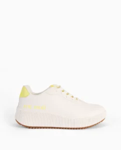 Zapatilla de mujer blanca y amarilla Pepe Moll SUN 241802