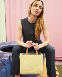 Bolso de rafia cuadrado Pepe Moll