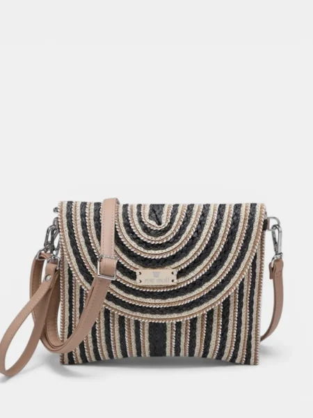 Bolso clutch rafia bandolera Thais