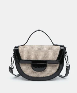261430-beige-black-front Bolso semicircular de mano con bandolera Thalia