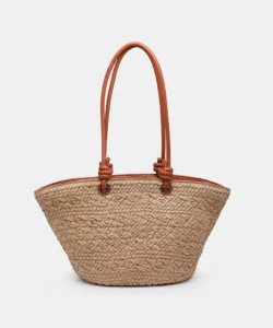 Bolso de hombro de rafia natural Pepe Moll Alaska