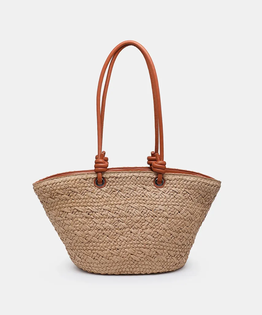 Bolso de hombro de rafia natural Pepe Moll Alaska