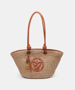 Bolso de hombro de rafia natural Pepe Moll Alaska