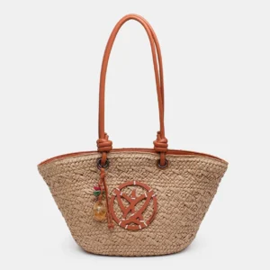 Bolso de hombro de rafia natural Pepe Moll Alaska