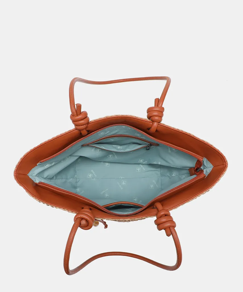 Bolso de hombro de rafia natural Pepe Moll Alaska