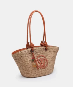 Bolso de hombro de rafia natural Pepe Moll Alaska