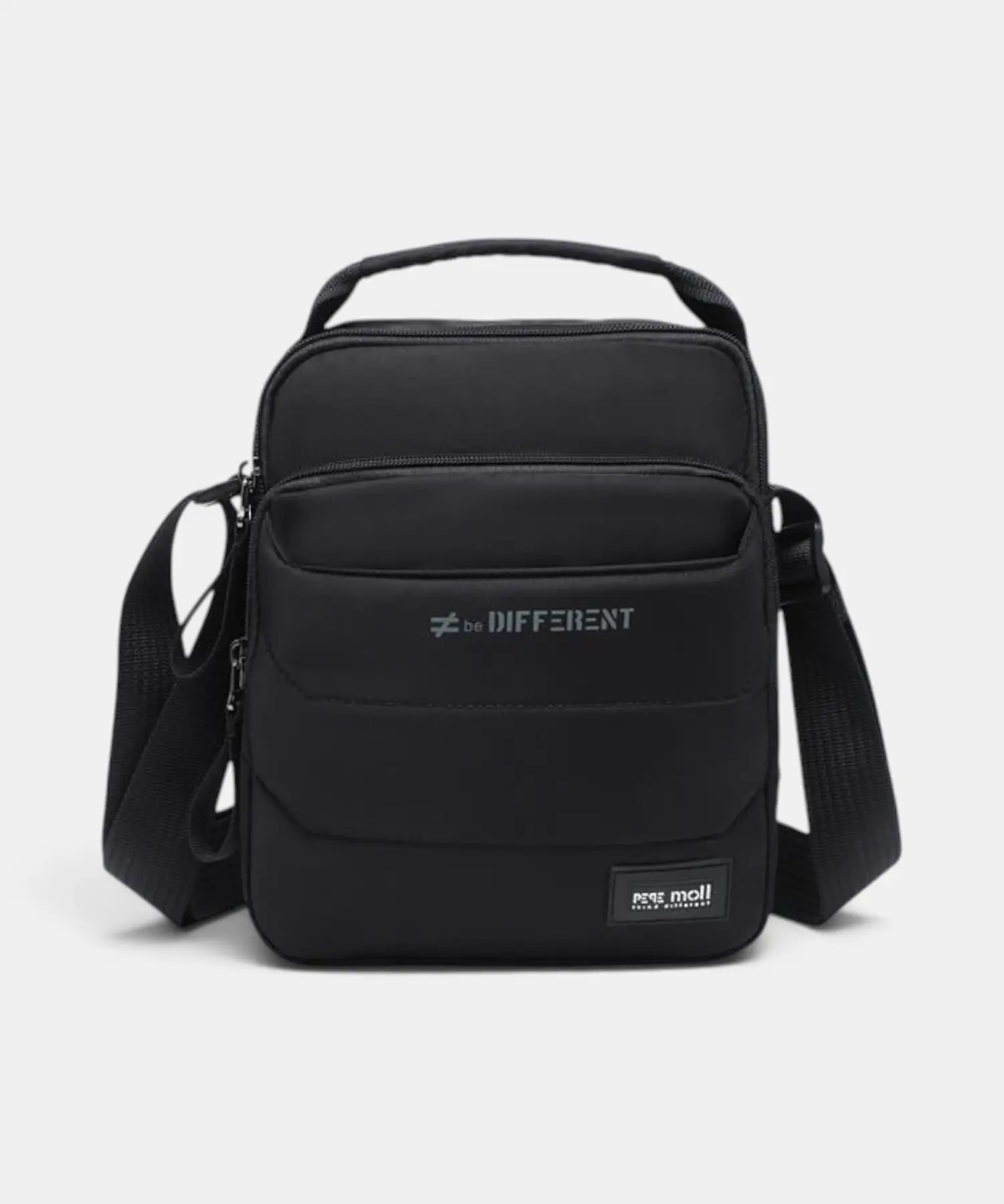 Bolso bandolera Pepe Moll Adonis negro con asa de mano - Imagen 1