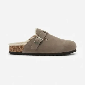Zuecos de mujer con pelo Pepe Moll Vania Taupe