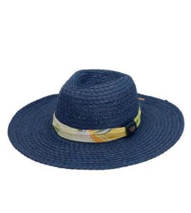 36700-536.jpg Sombrero rafia Anekke azul marino con cinta ajustable