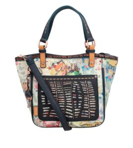 Shopper Anekke Natura Pachamama Multicolor con estampado azul marino
