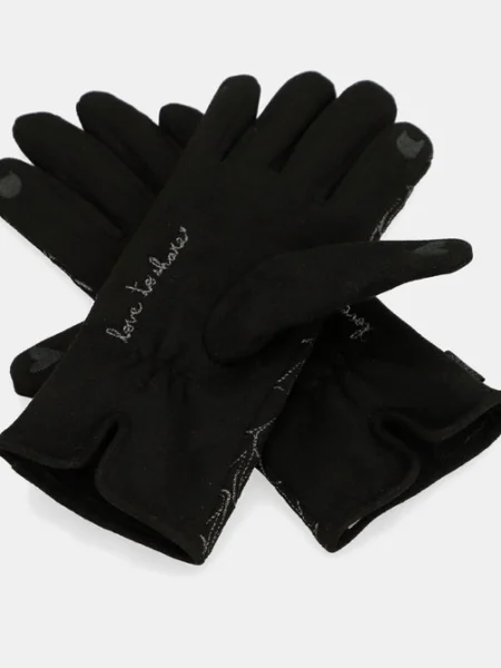 Guantes negros con estampado Anekke
