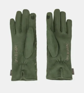 Guantes verde con estampado Anekke