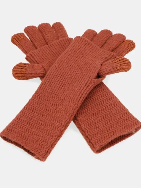 Guantes de punto con Miton marrones rojizos Anekke