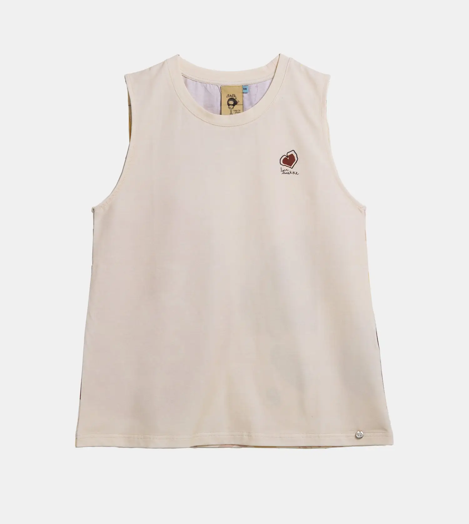 Camiseta sin mangas estampado trasero