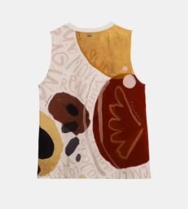 Camiseta sin mangas estampado trasero