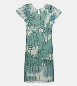 Vestido manga corta verde Anekke