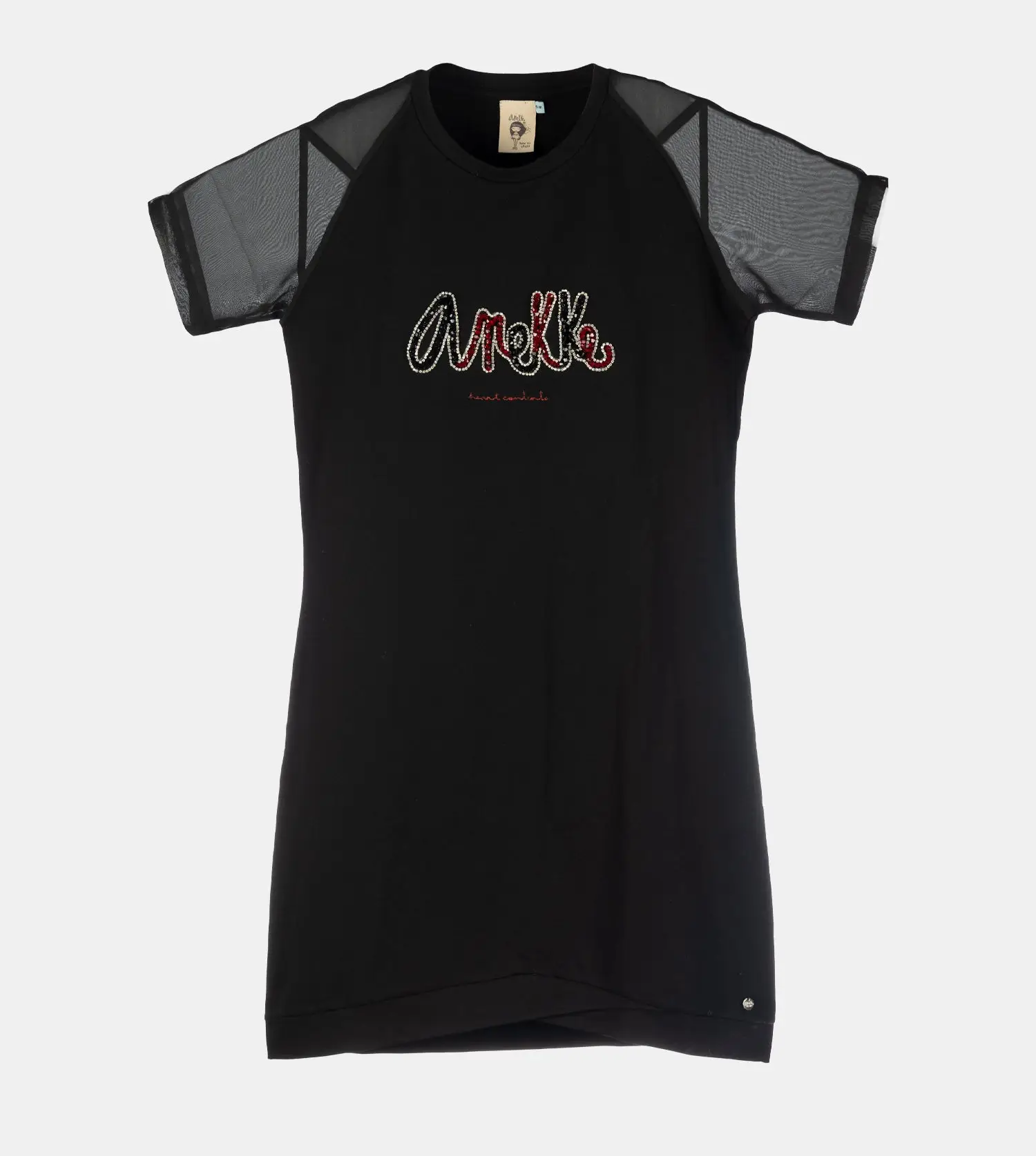 Vestido manga corta negro