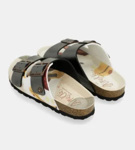 Sandalias Negras Y Blancas Suela Eva