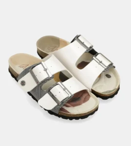 Sandalias Blancas Con Patrón Suela Eva