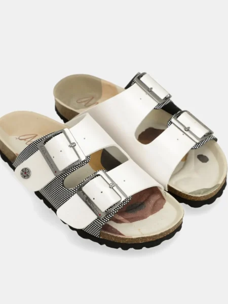 Sandalias Blancas Con Patrón Suela Eva
