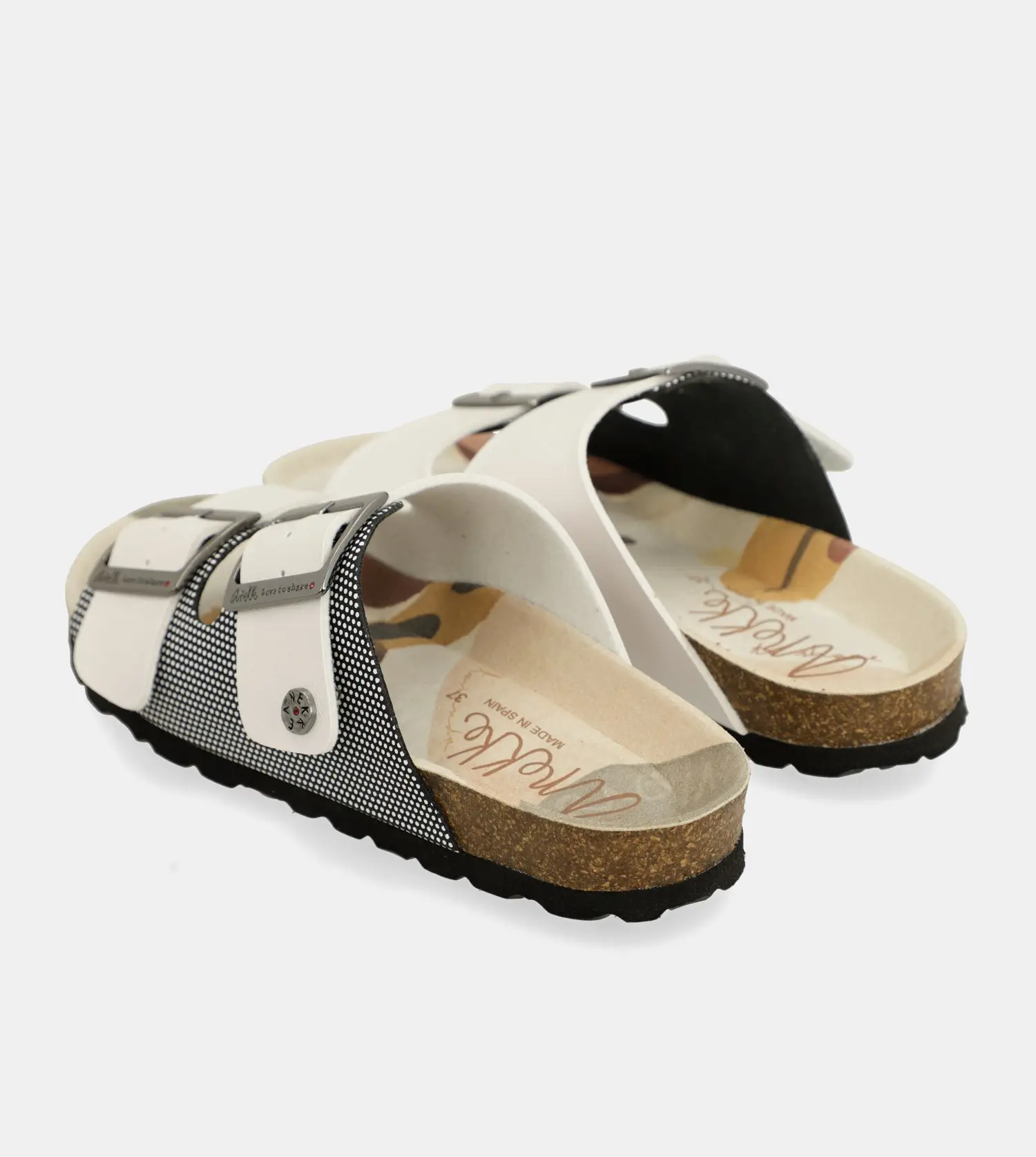 Sandalias Blancas Con Patrón Suela Eva