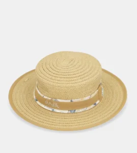 Sombrero Anekke de Rafia, Canotier, Beige