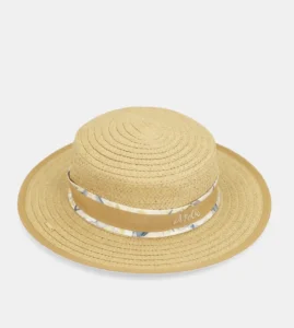 Sombrero Anekke de Rafia, Canotier, Beige