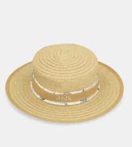 Sombrero Anekke de Rafia, Canotier, Beige