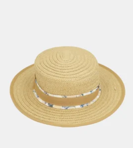 Sombrero Anekke de Rafia, Canotier, Beige