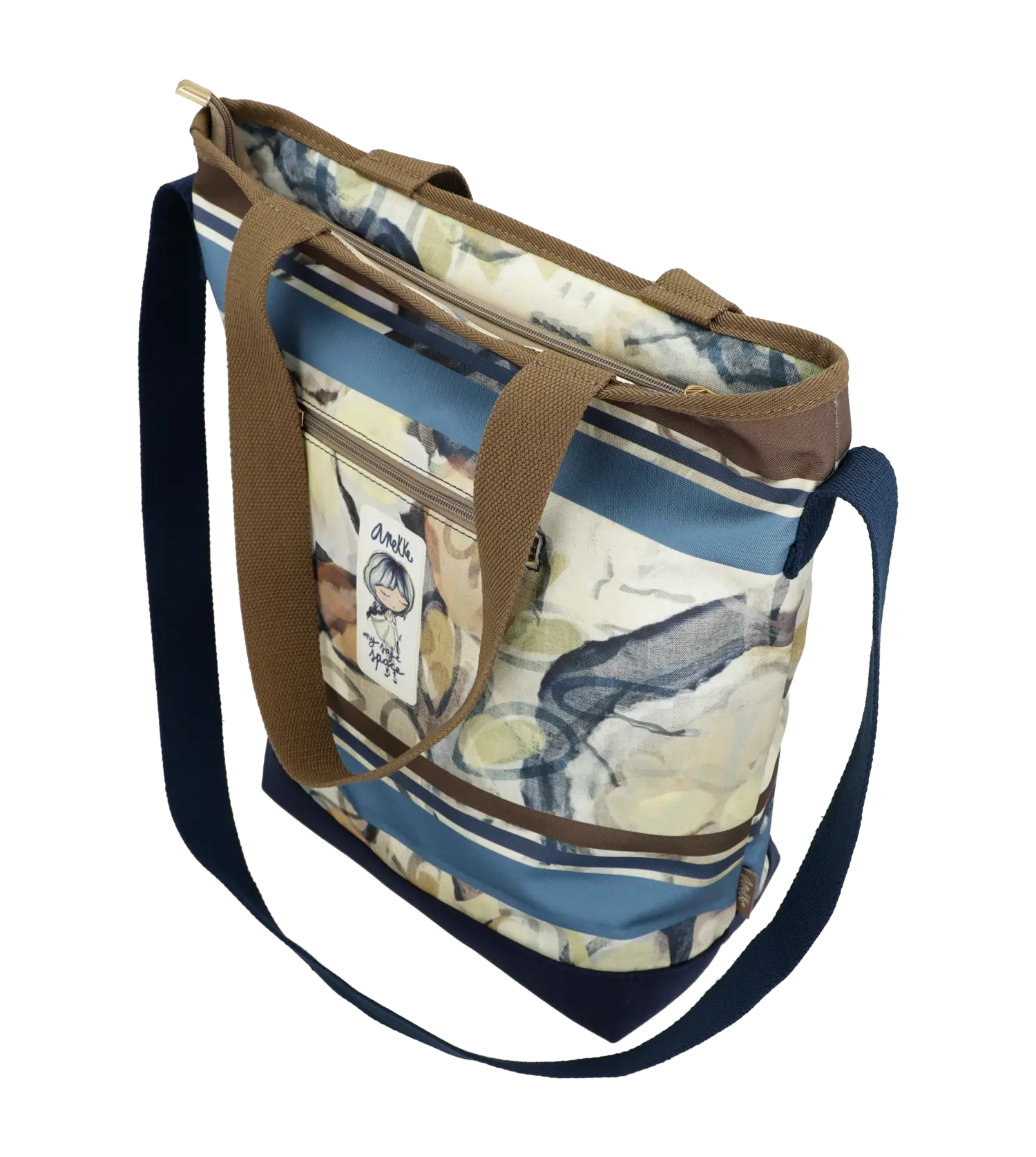 Bolsa De Playa marrón y azul