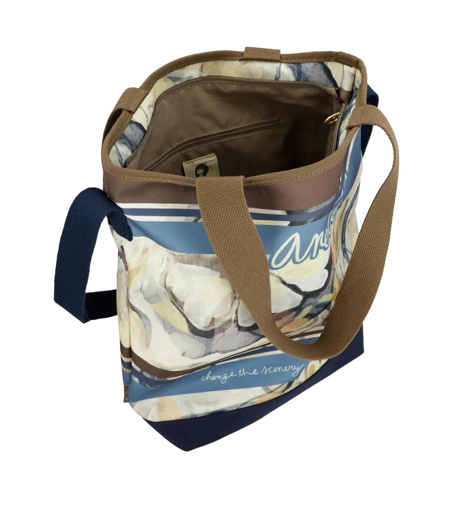 Bolsa De Playa marrón y azul