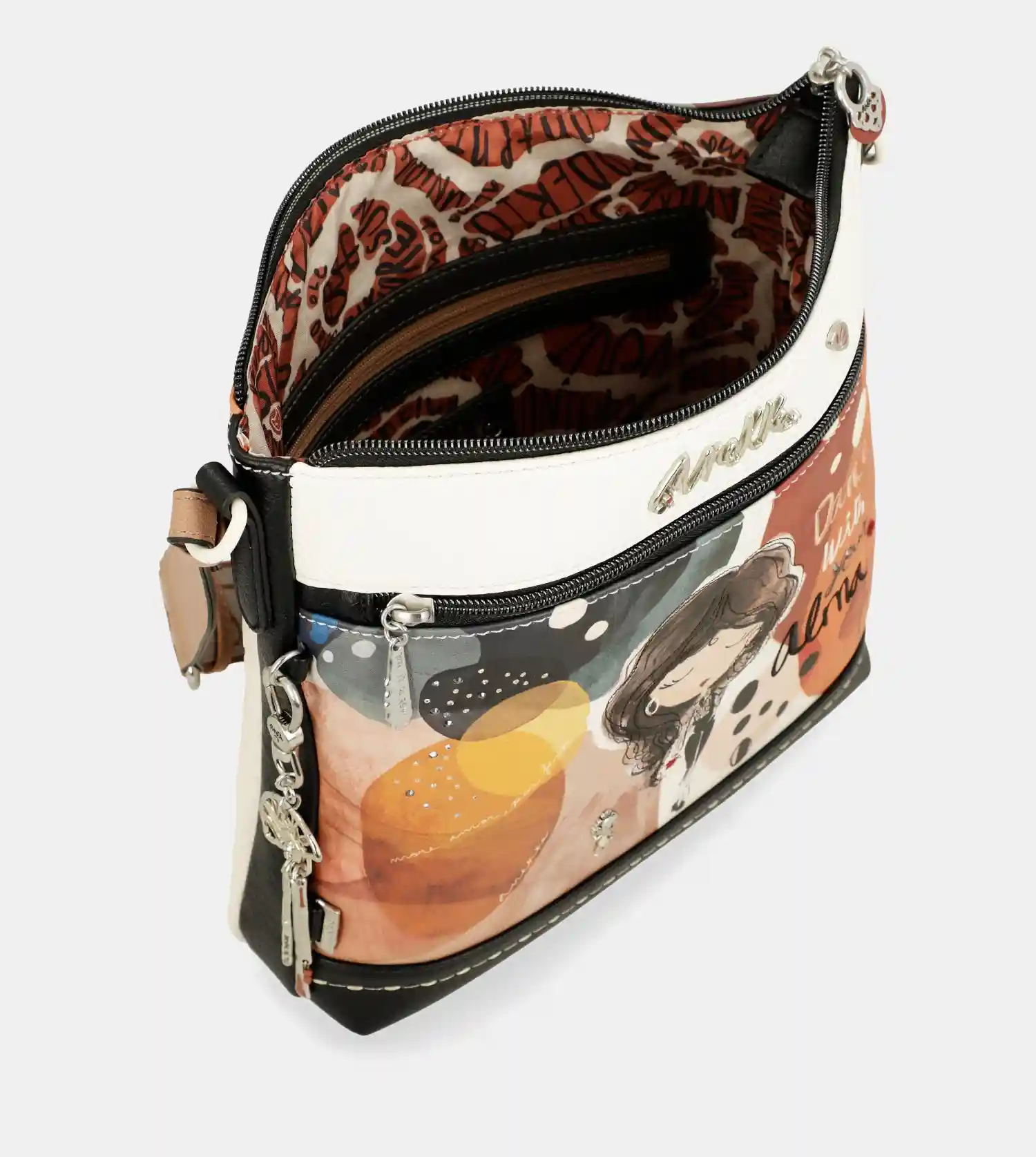 Bandolera con bolsillo frontal Alma