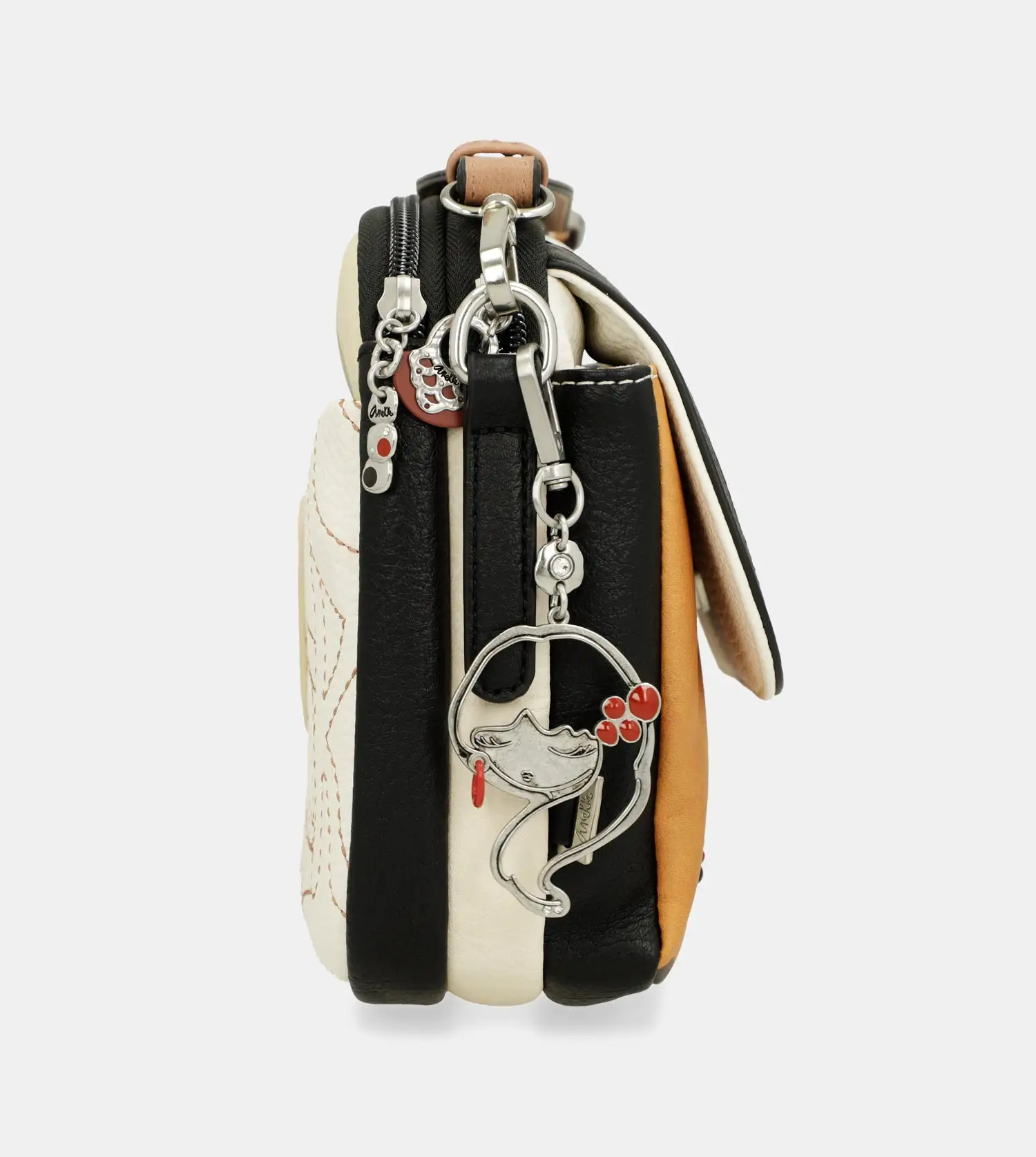 Bandolera de solapa ovalada Lunares