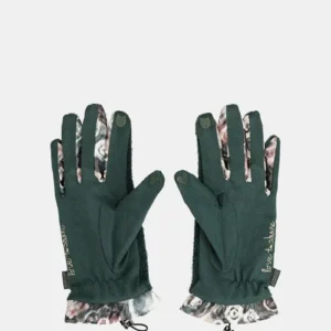 Guantes de tejido verde
