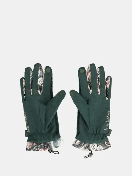 Guantes de tejido verde