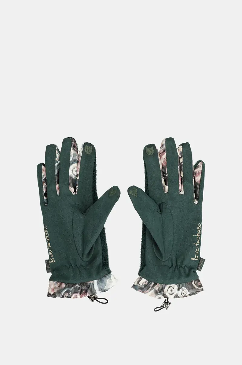 Guantes de tejido verde