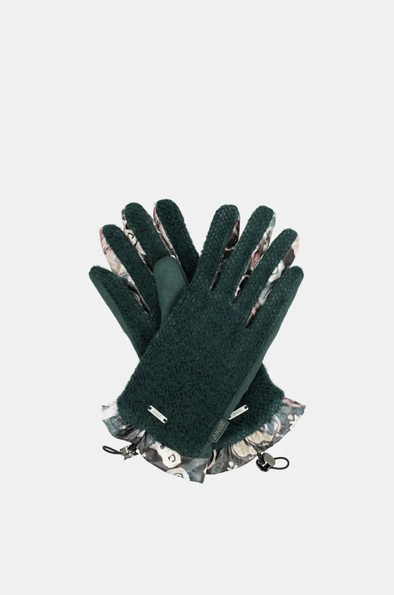 Guantes de tejido verde