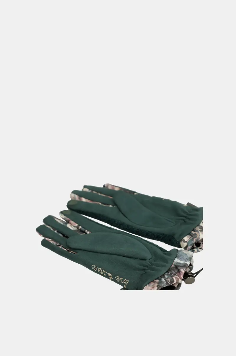 Guantes de tejido verde