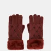 Guantes de punto burdeos