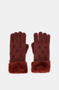 Guantes de punto burdeos
