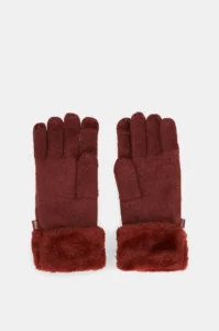 Guantes de punto burdeos