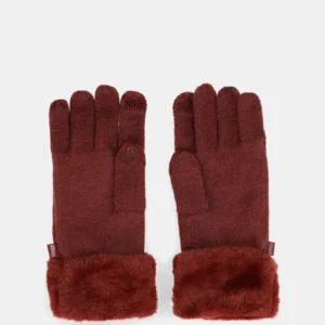 Guantes de punto burdeos