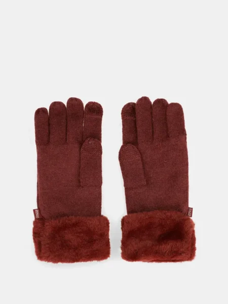 Guantes de punto burdeos