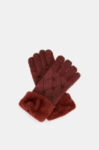 Guantes de punto burdeos