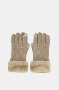 Guantes de punto taupe
