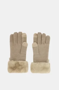 Guantes de punto taupe